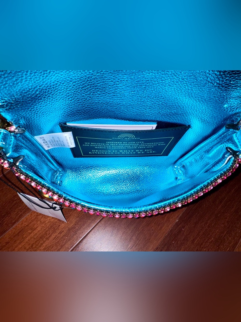 Kurt Geiger London Party Shoulder Bag with Multi-Color Crystals Dusty Included! - Picture 5 of 7
